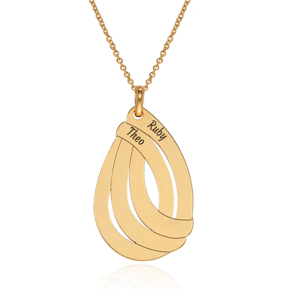 Engraved Drop Necklace in 18k Gold Vermeil product photo