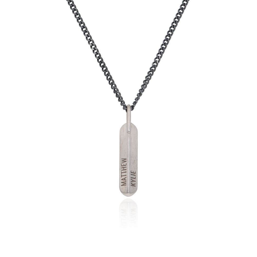 Diagonal Bar Men Necklace in Matte Sterling Silver product photo
