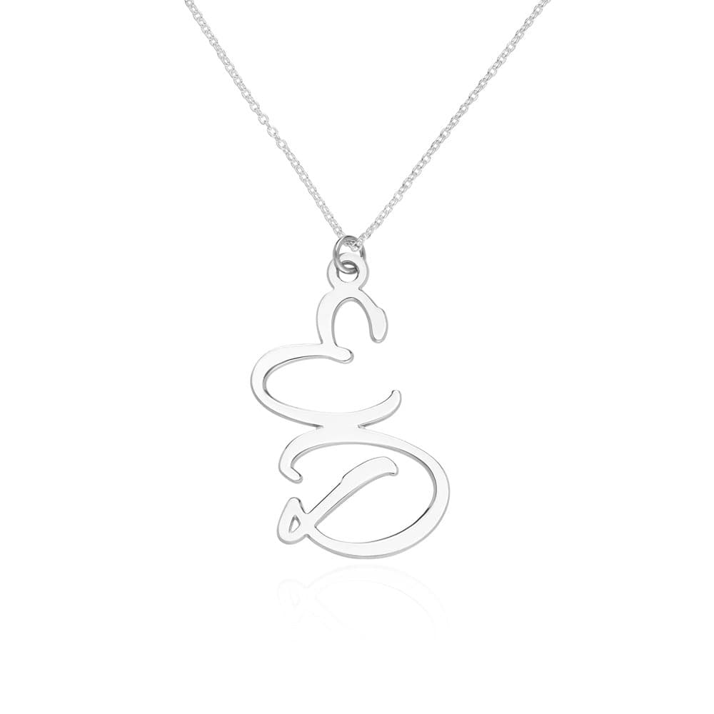 Two Initial Necklace in Sterling Silver - 1 product photo