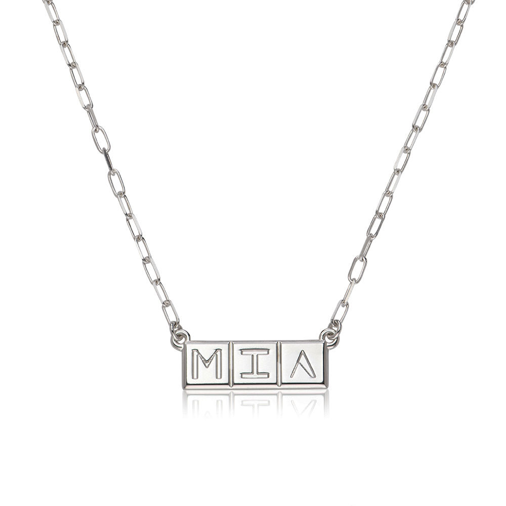 Domino ™ Horizontal Tile Necklace in Sterling Silver product photo