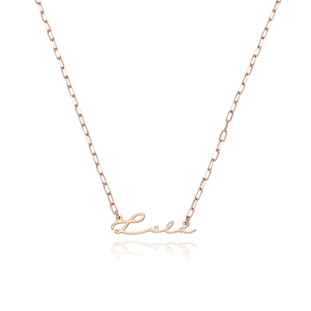 Signature Link Chain Name Necklace in 18k Rose Gold Plating product photo