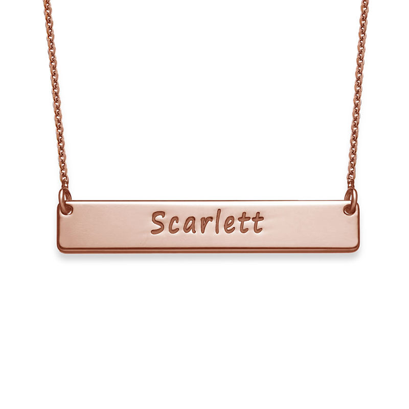 Engraved Bar Necklace with Rose Gold Plating | MYKA (formerly My Name