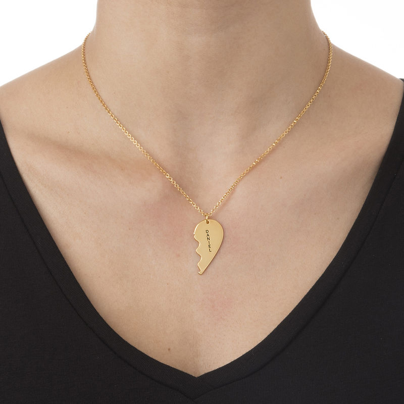 Broken Heart Necklace for Couples in Gold Plated - 2