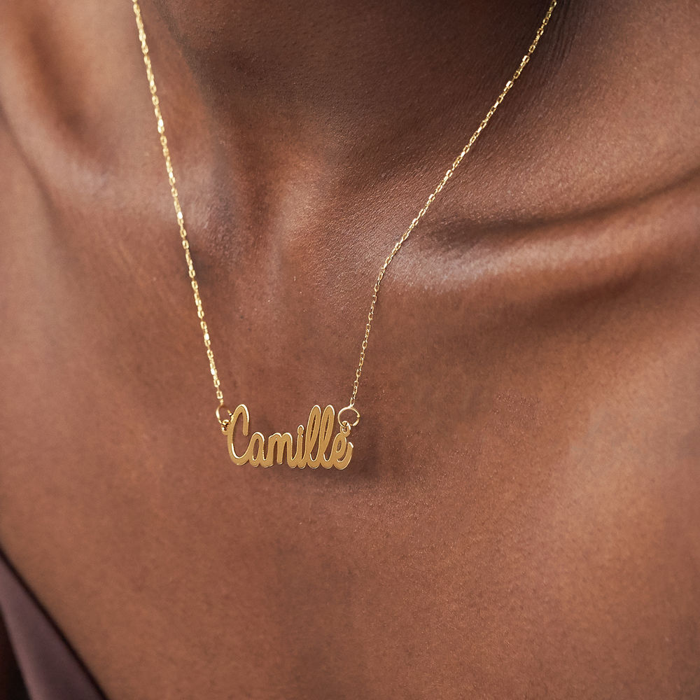 Personalized Cursive Name Necklace in 10K Yellow Gold - 2 product photo