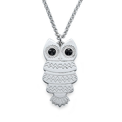Owl Necklace with Back Engraving product photo