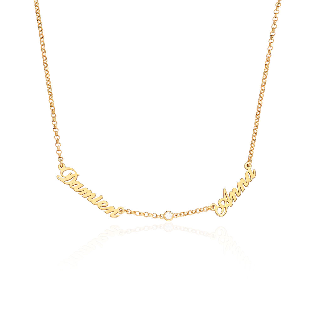 Diamond Multiple Name Necklace in 18K Gold Plating product photo