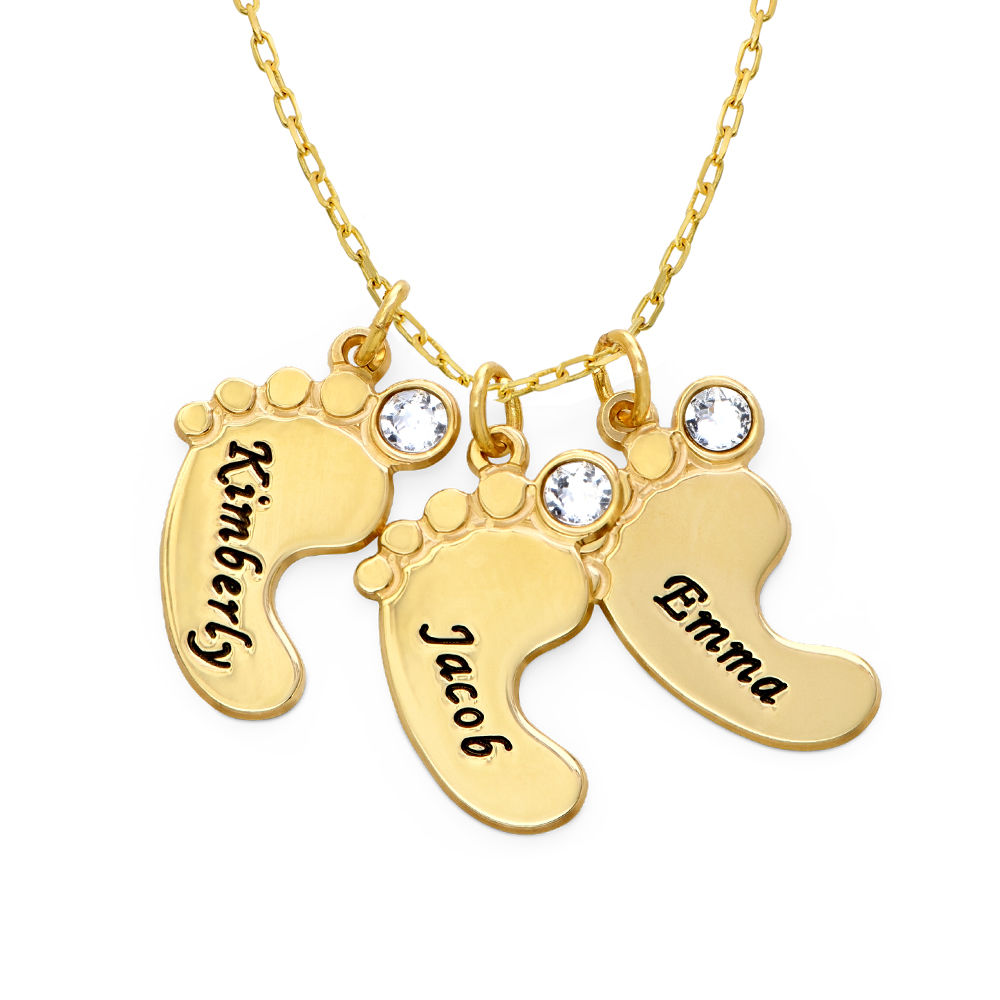 Mom Jewelry - Baby Feet Necklace In 10K Yellow Gold - 1 product photo