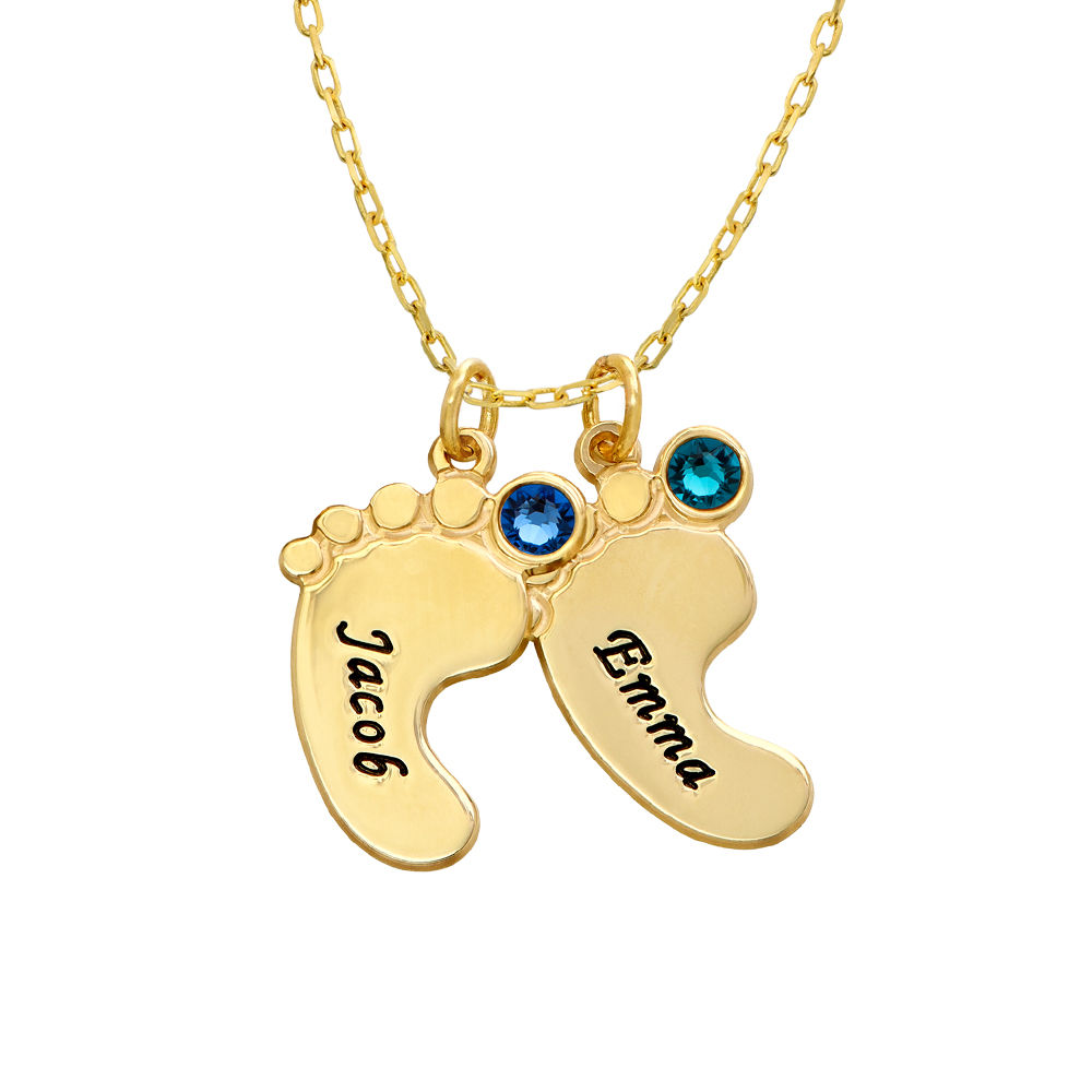Mom Jewelry - Baby Feet Necklace In 10K Yellow Gold - 2 product photo