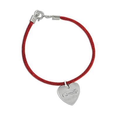 Custom Engraved Mother Bracelet with Silver Charm
