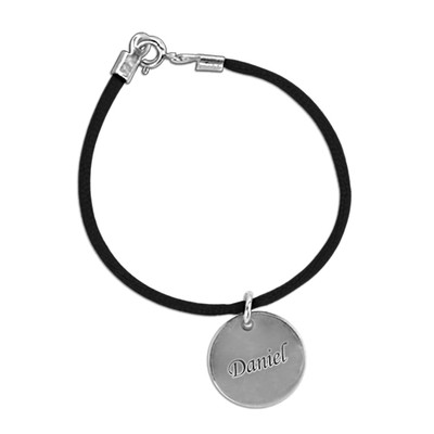 Custom Engraved Mother Bracelet with Silver Charm - 1