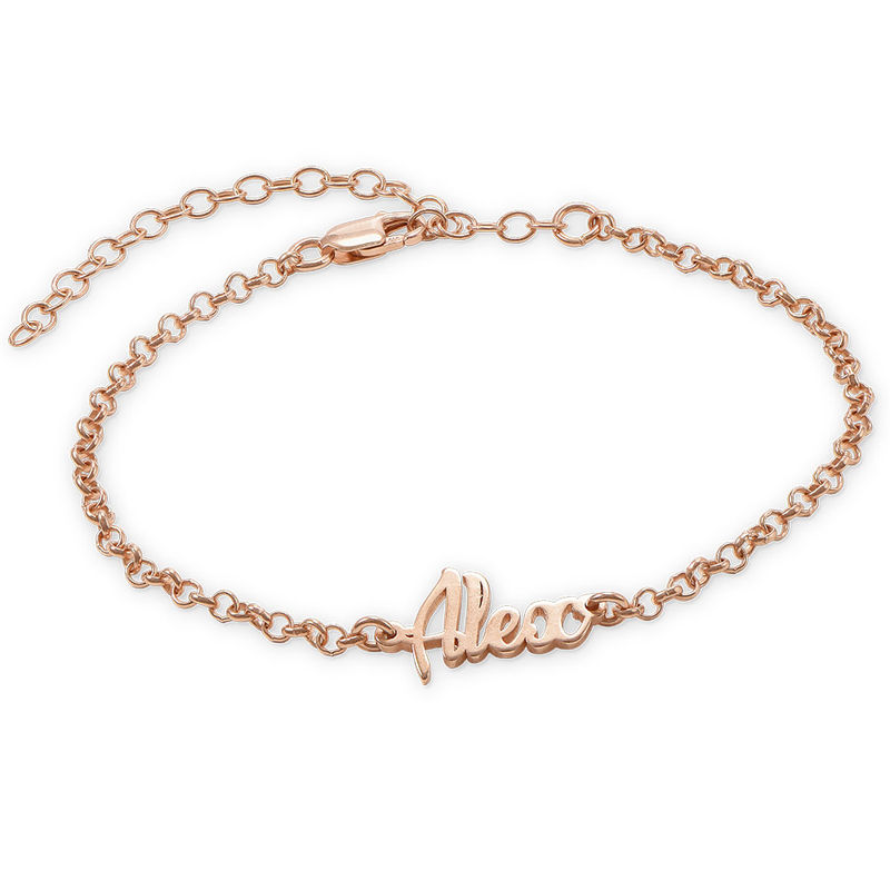 Ankle Bracelet with Name in Rose Gold Plating