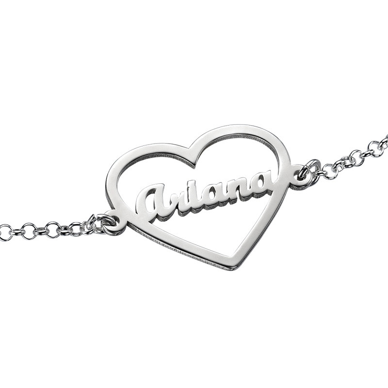 Heart Bracelet with Name in Silver - 1