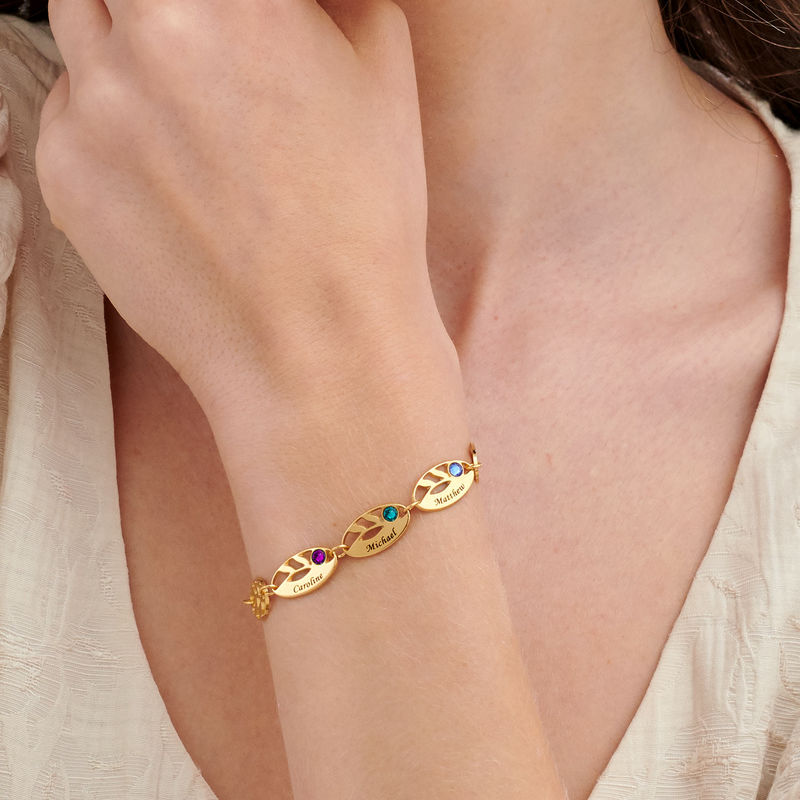 Mother Leaf Bracelet with Engraving in Gold Plating - 2 product photo