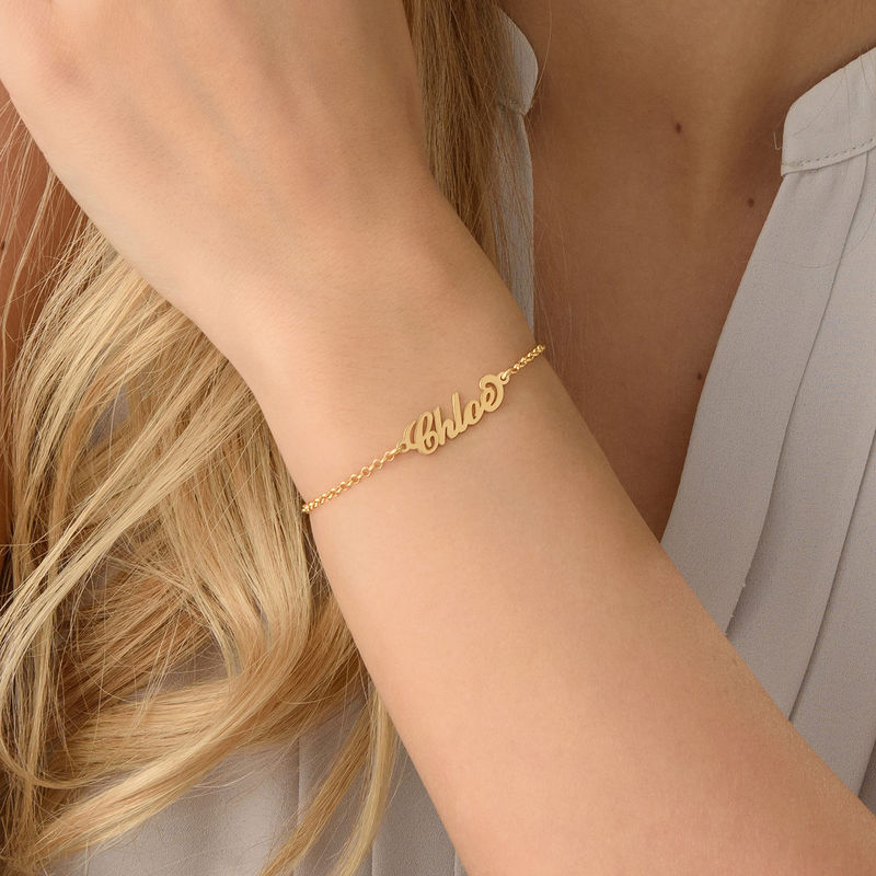 Tiny 18k Gold-Plated Carrie Personalized Bracelet - 2