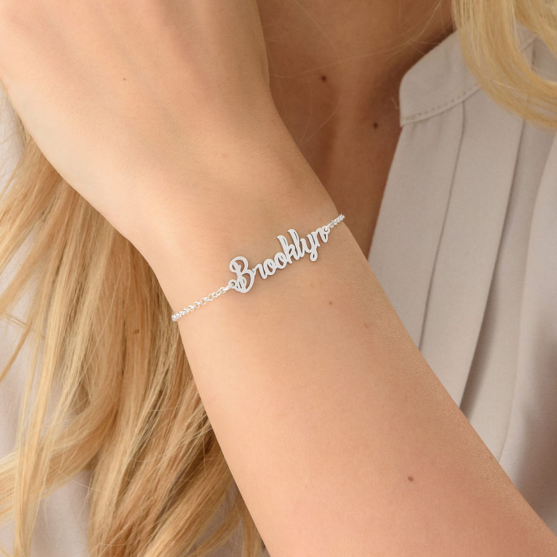 Tiny Bracelet with name in Silver - 2 product photo