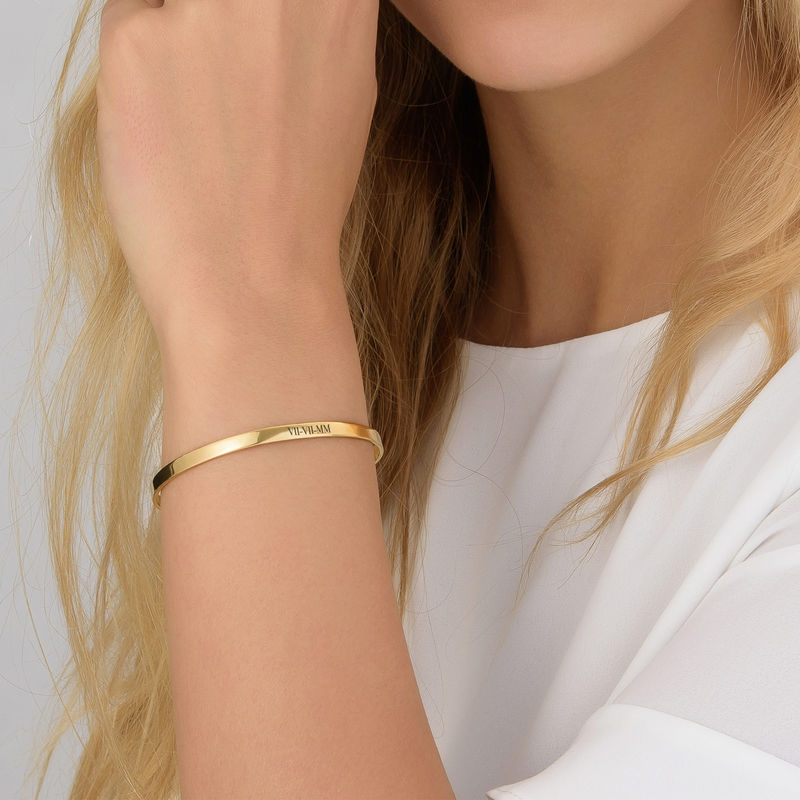 Numeral Date Bangle with 18K  Gold plating - 2