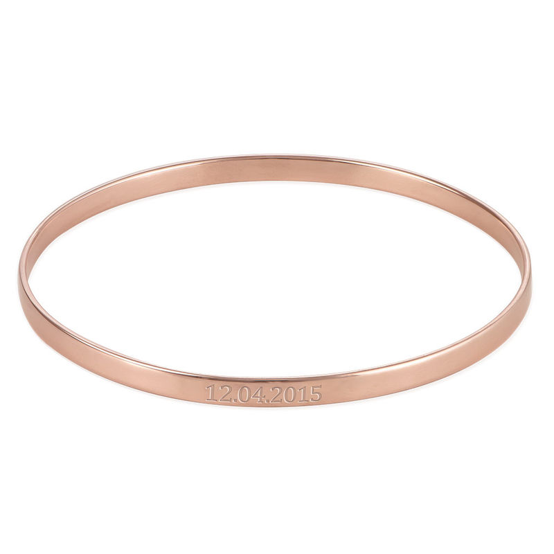 Numeral Date Bangle with 18K Rose Gold plating product photo