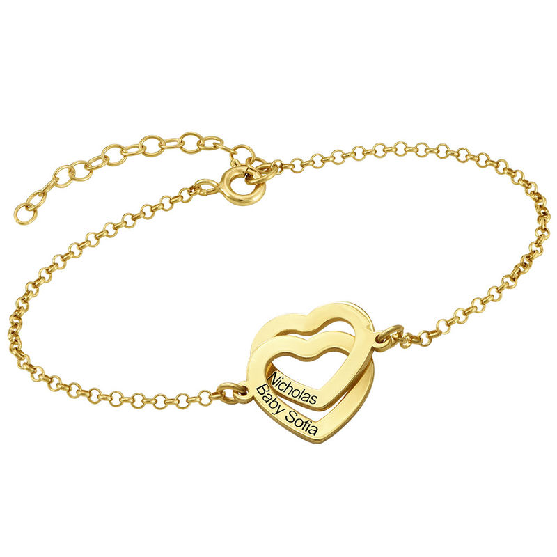 Interlocking  Adjustable Hearts Bracelet with 18K Gold Plating product photo
