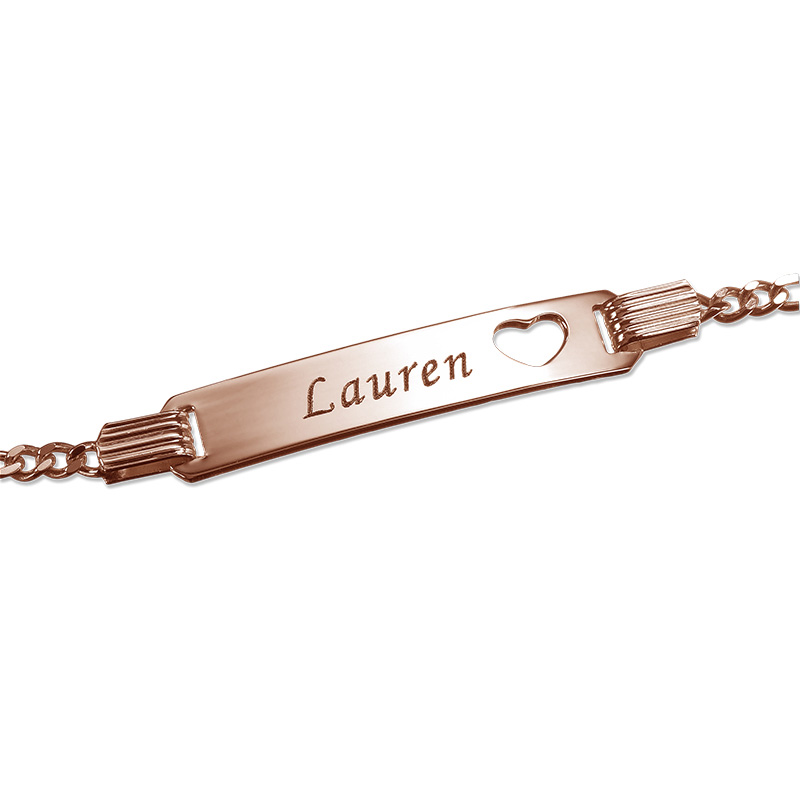 18K Rose Gold Plated Name Bracelet for Teenagers product photo