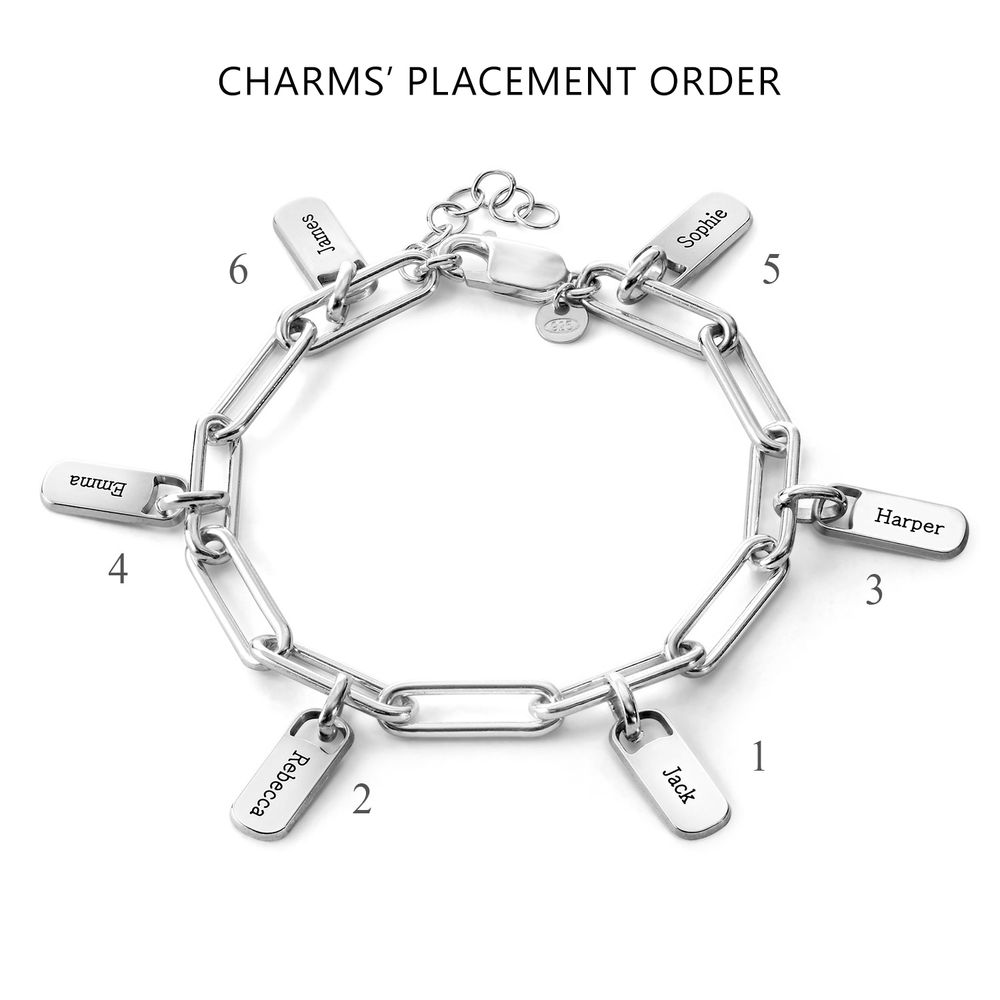 Rory Chain Link Bracelet with Custom Charms in Sterling Silver - 3 product photo