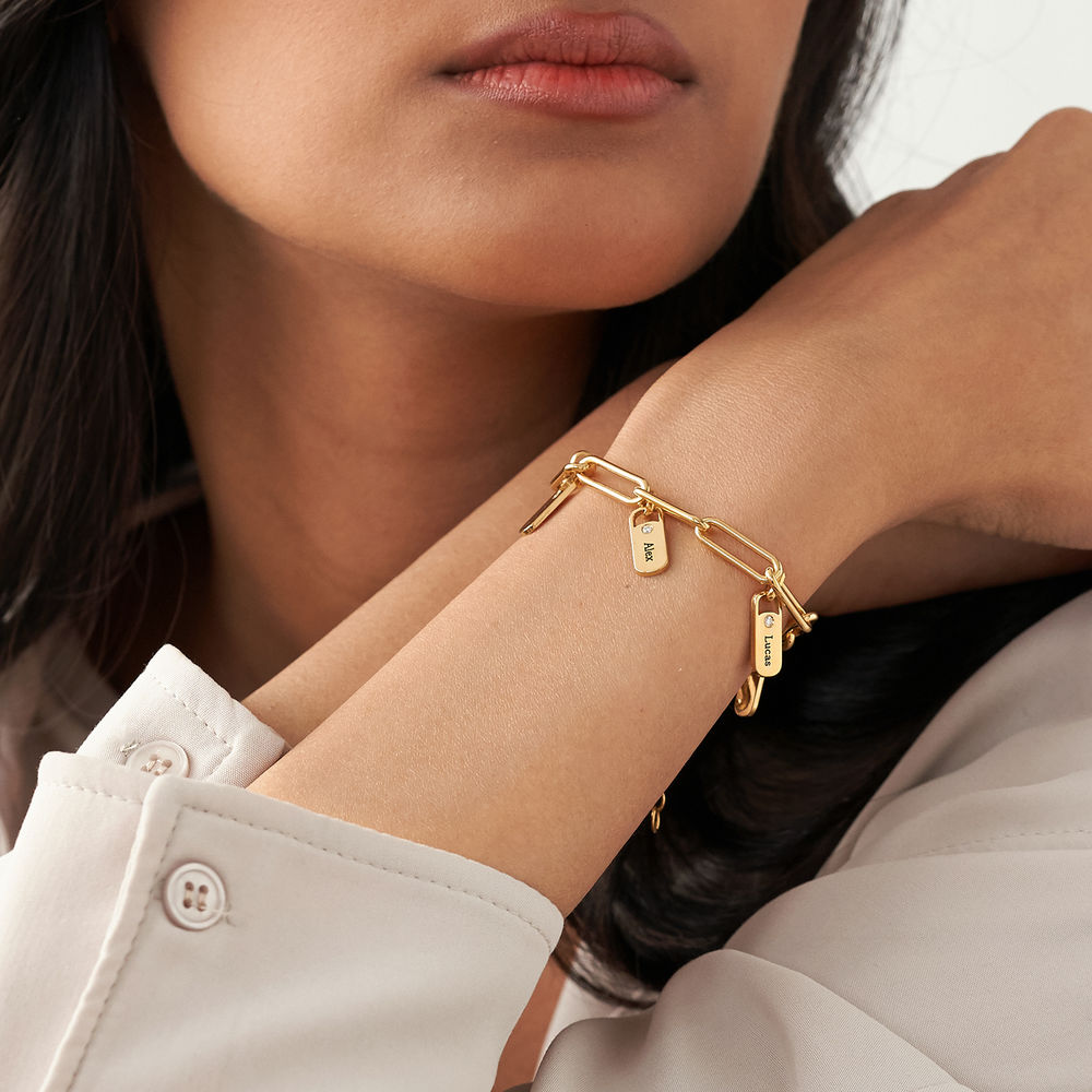 Rory Bracelet with Diamond Custom Charms in 18K Gold Plating - 1 product photo