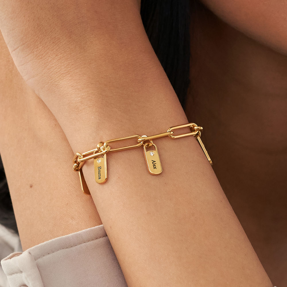 Rory Bracelet with Diamond Custom Charms in 18K Gold Plating - 2 product photo