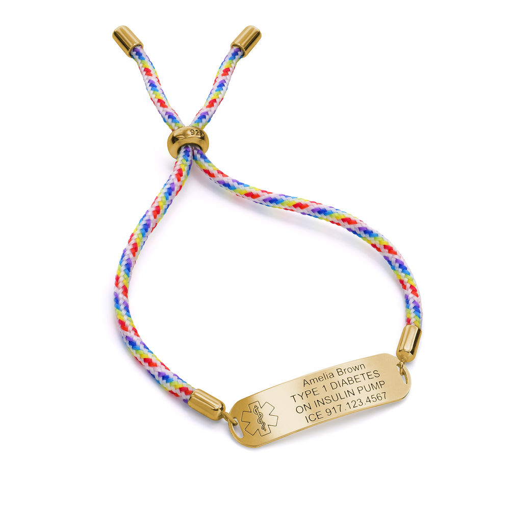 Medical ID Bracelet for Kids in 18K Gold Plating - 2 product photo