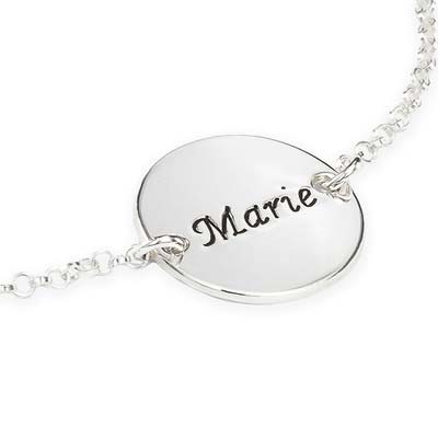Personalized Bracelet / Anklet with Engraved Disc - 1