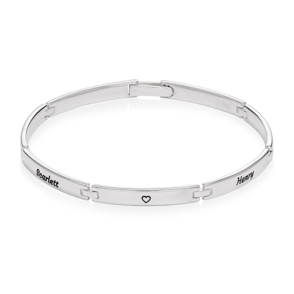 Family Bracelet With Multiple Name Engravings in Silver 