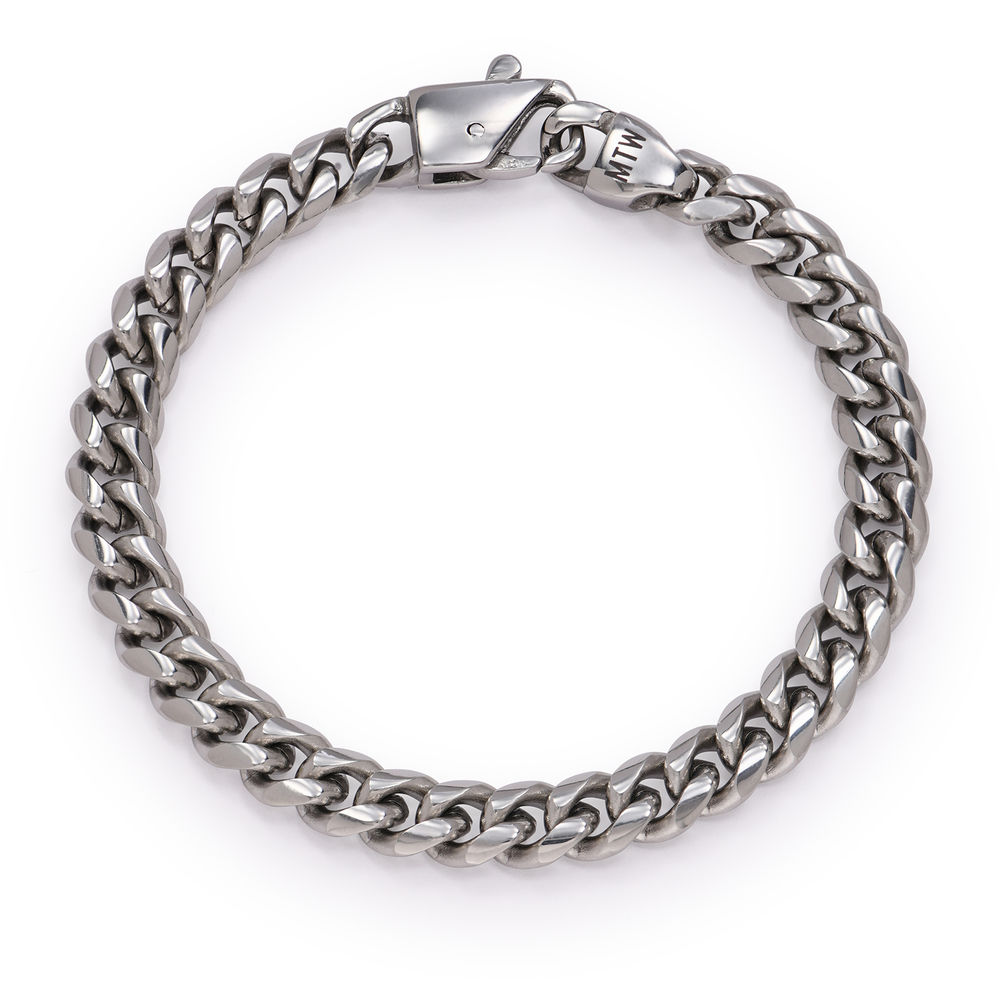 Initial Cuban Chain Bracelet for Men