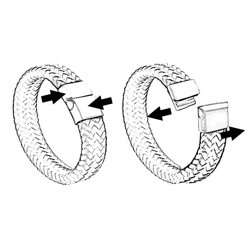 Large Woven Leather Initials Bracelet for Men - 5