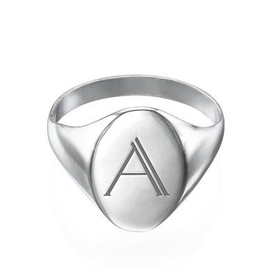 Initial Signet Ring in Sterling Silver - 1