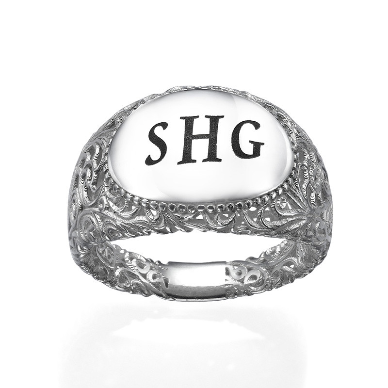 Filigree Signet Ring in Silver - 1