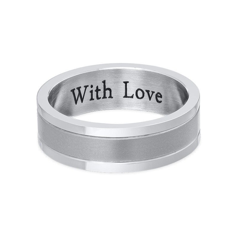 Engraved Stainless Steel Ring for Men - 1