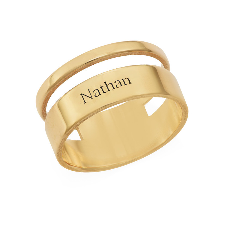 Asymmetrical Name Ring with Gold Plating product photo