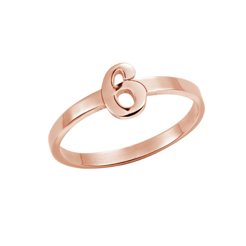 Personalized Number Ring with 18K Rose Gold Plating