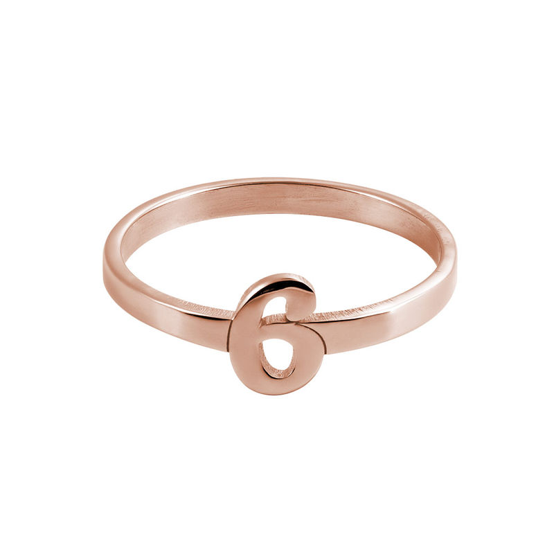 Personalized Number Ring with 18K Rose Gold Plating - 1