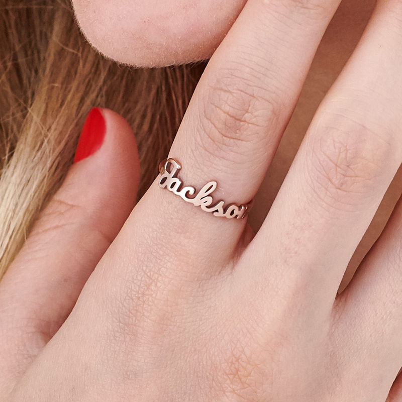 Script Name Ring in Rose Gold Plating - 4 product photo