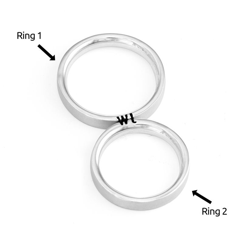 Matching Initial Couple Rings Set in Silver - 1 product photo