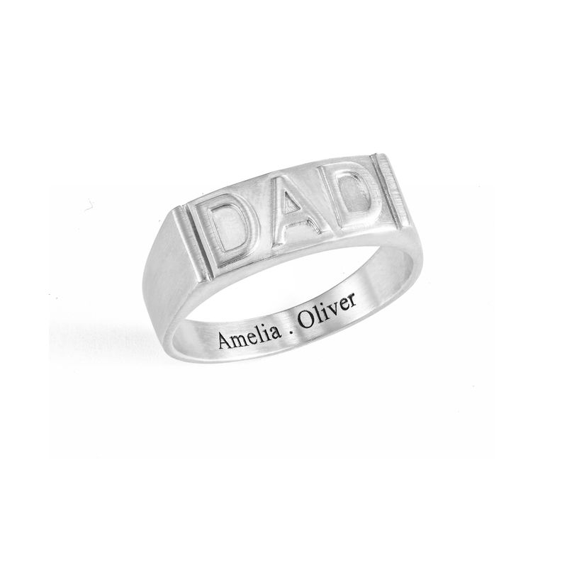 Dad Ring with Backside Engraving in Sterling Silver