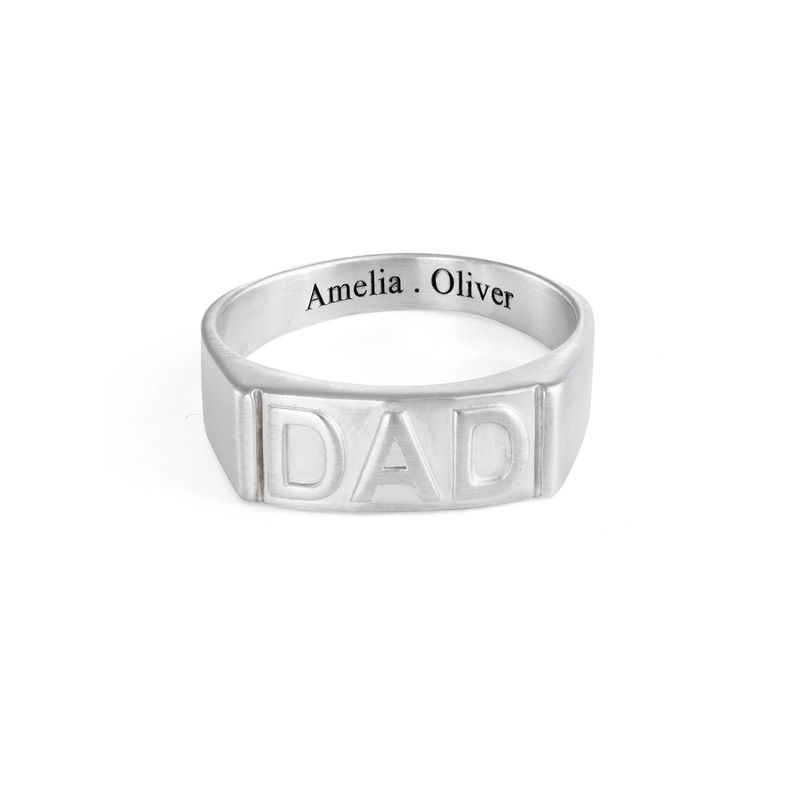 Dad Ring with Backside Engraving in Sterling Silver - 1