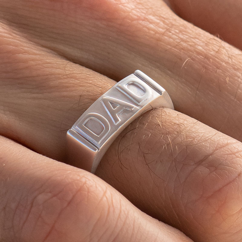 Dad Ring with Backside Engraving in Sterling Silver - 3