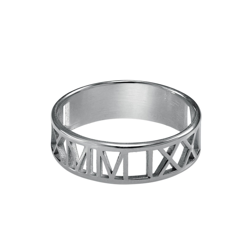 Roman Numeral Ring in Sterling Silver for Men - 1 product photo