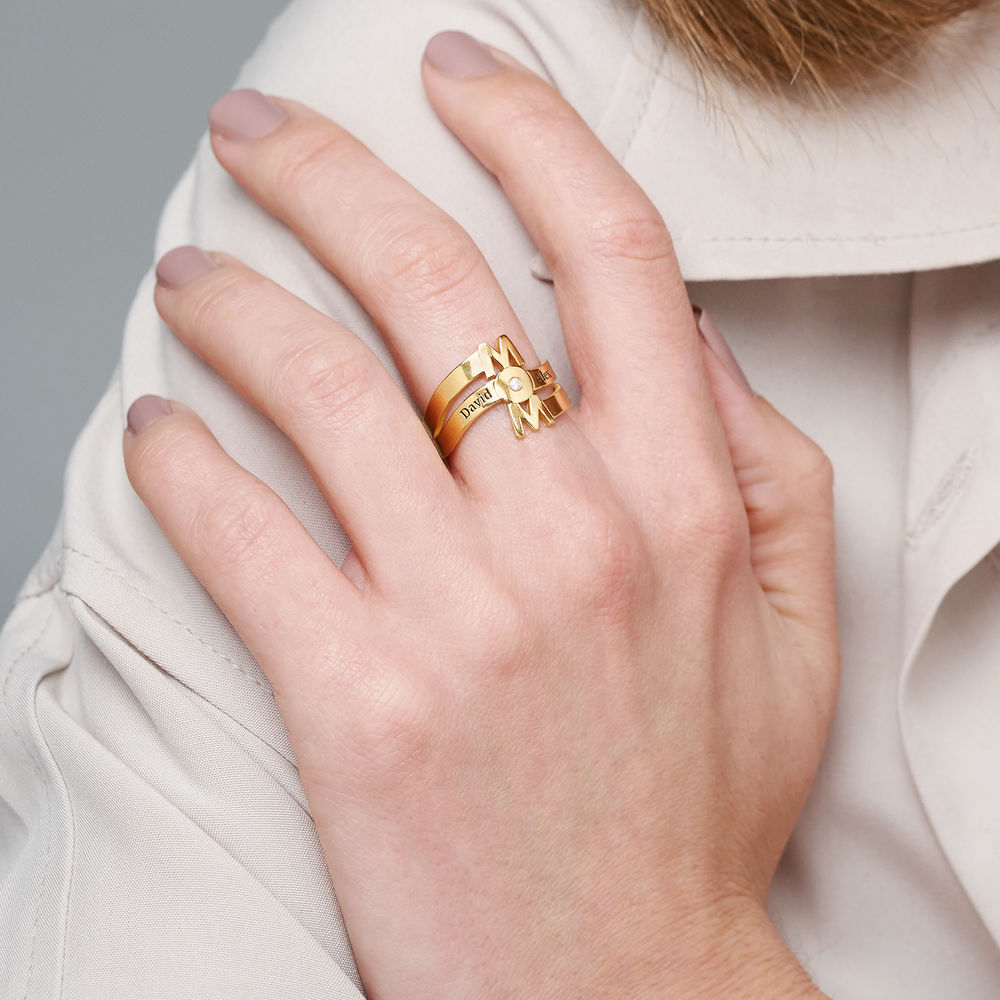 The Mom Diamond Ring in 18K Gold Plating - 3 product photo