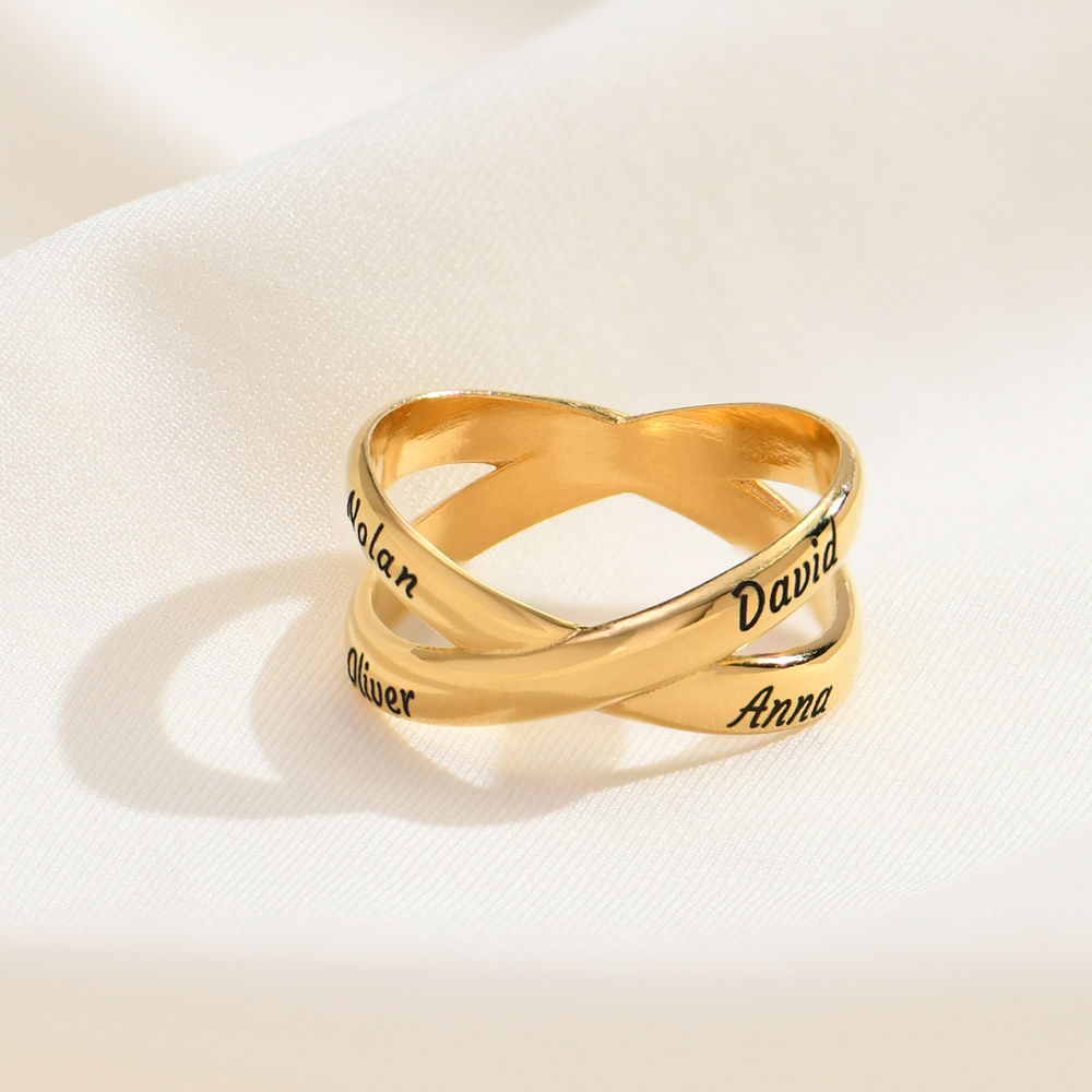 Custom Criss Cross Ring in 18k Gold Plating - 2