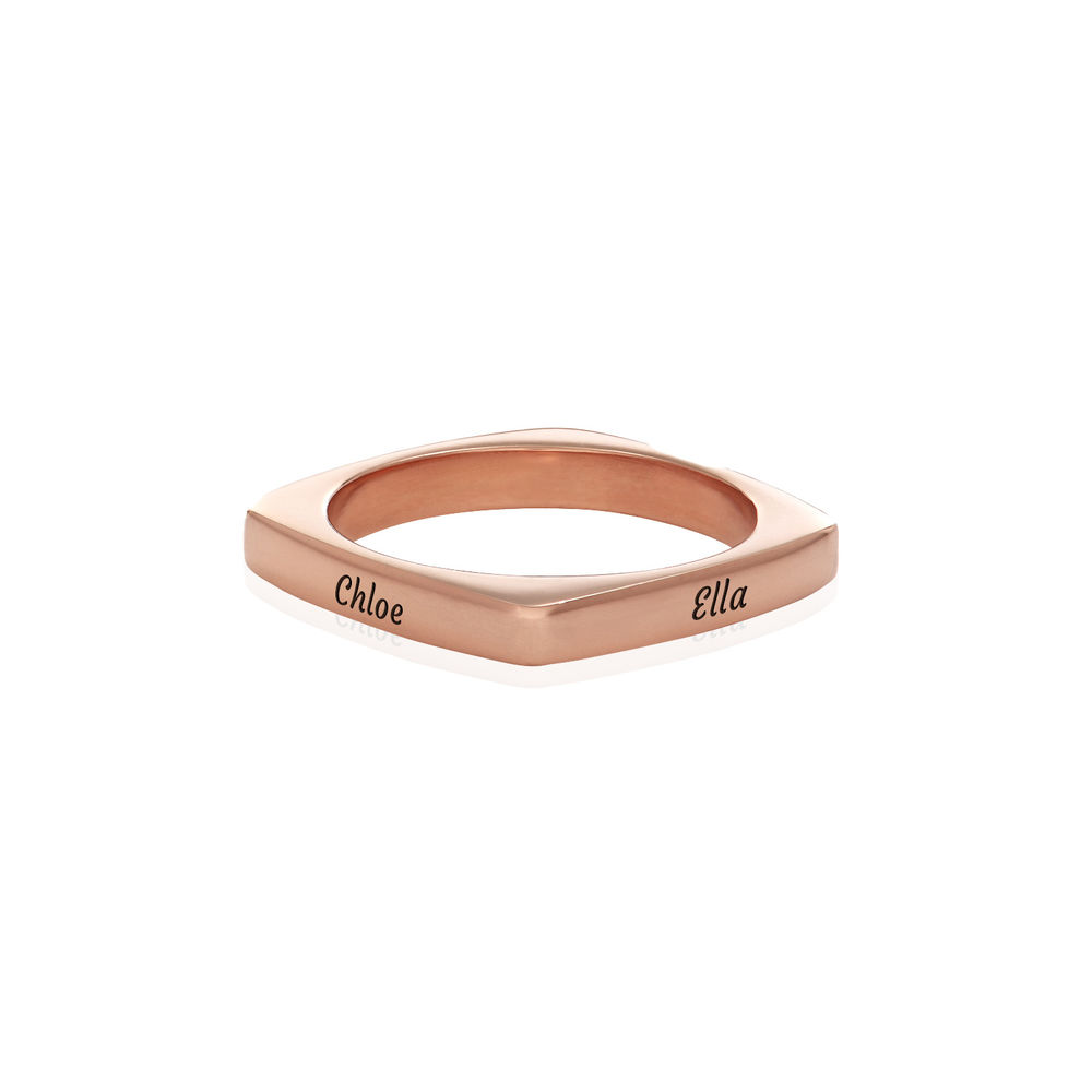 Custom Square Ring in 18k Rose Gold Plating product photo