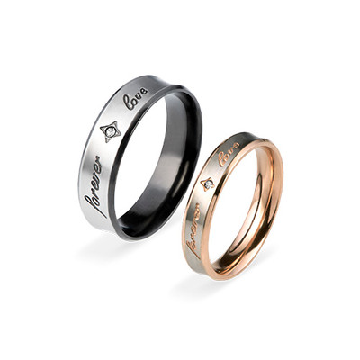 Couple's Promise Ring Set - FOREVER LOVE