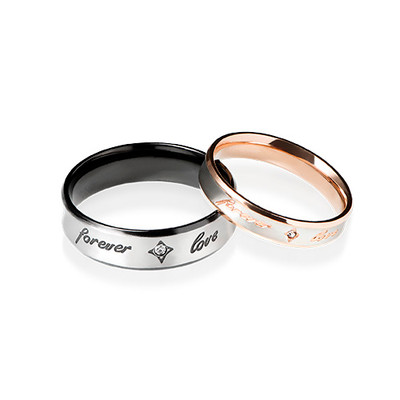 Couple's Promise Ring Set - FOREVER LOVE - 1