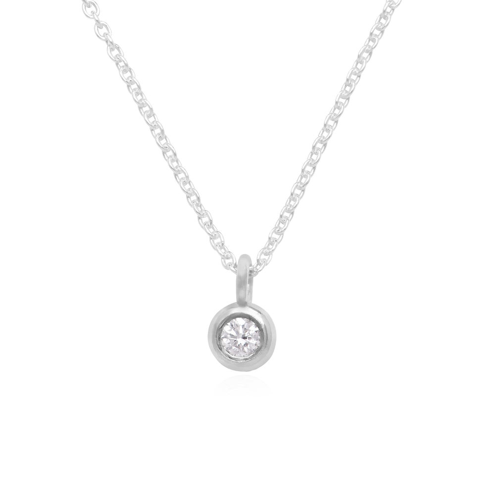 Solitaire Diamond Necklace with Giftbox & Prewritten Gift Note Package in Sterling Silver - 1 product photo