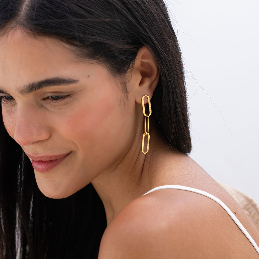 Aria Link Chain Earrings in Vermeil - 2 product photo